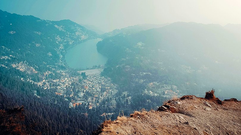 View from Naina Peak, the highest point in Nainital, a top highlight among the best places to visit in Nainital.