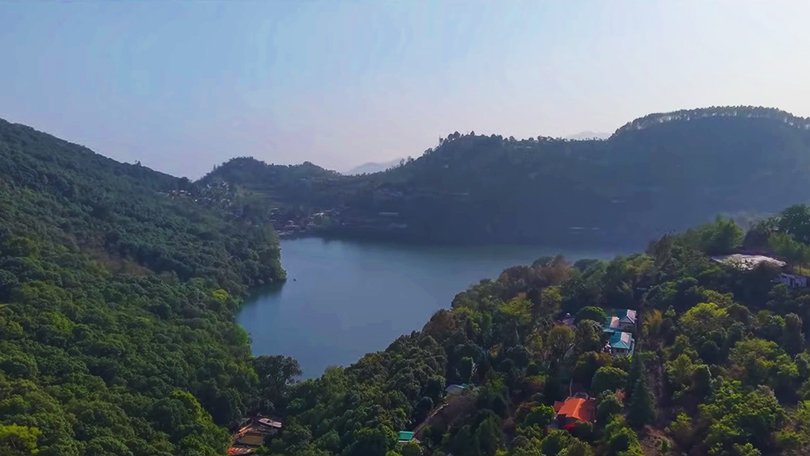 Naukuchiatal Lake with its nine corners, known for boating and peace, among the best places to visit in Nainital area.