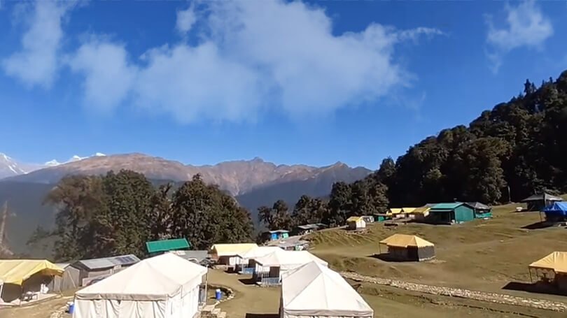 Camping in Chopta meadows Uttarakhand alpine meadows 