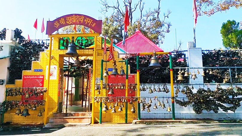 “Historic Jhula Devi Temple with hundreds of bells hanging, nestled in forest – best things to do in Ranikhet for spiritual seekers”