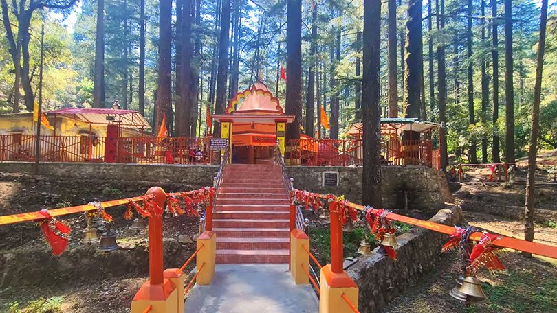 Tarkeshwar Mahadev Temple surrounded by dense deodar forest, a serene Places to Visit in Lansdowne