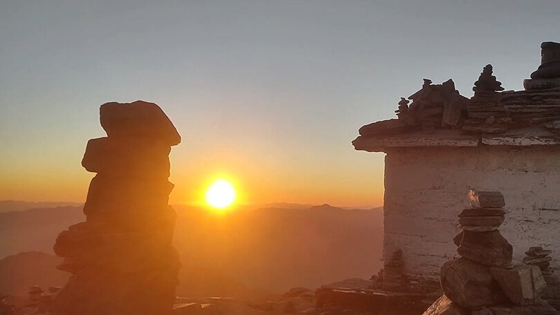sunset view Chopta Uttarakhand trekking