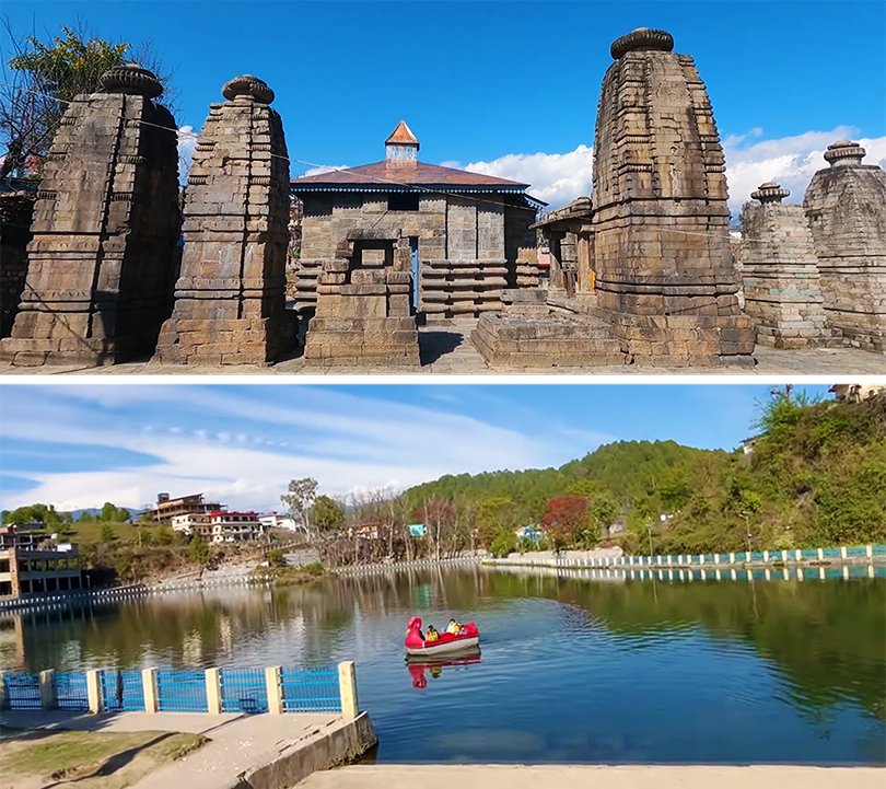 Ancient Baijnath Temple near Kausani on the banks of Gomti River built in 12th century