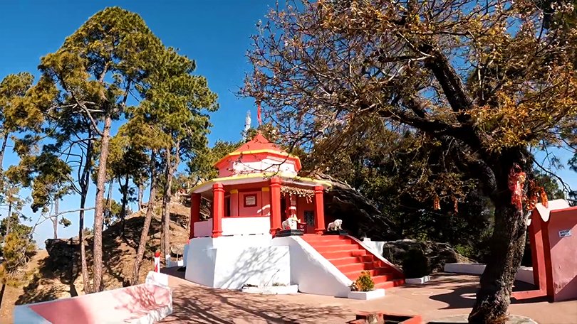 Scenic Kasar Devi Temple near Binsar with panoramic mountain views, spiritual vibes, and rich cultural history.