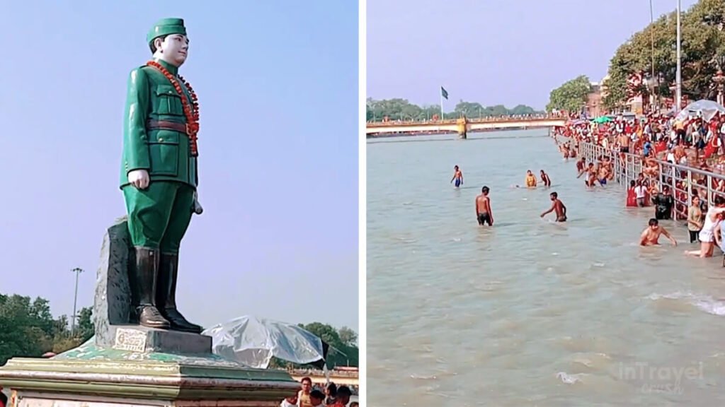 Subhash Ghat in Haridwar with calm surroundings and scenic views of the Ganga River
