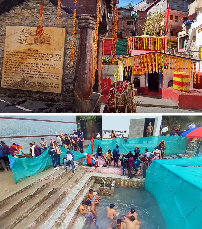“Pilgrims at Gaurikund, the sacred hot water spring and starting point of the Kedarnath trek, Rudraprayag Uttarakhand – Kedarnath Dham Yatra Guide 2026”