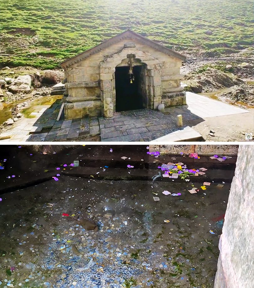 “Retas Kund near Kedarnath Temple where sacred bubbles appear when chanting Om Namah Shivaya – holy spot in Kedarnath Dham Yatra Guide 2026”